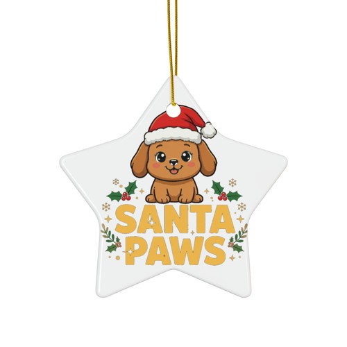 Santa paws christmas ornament - paws,