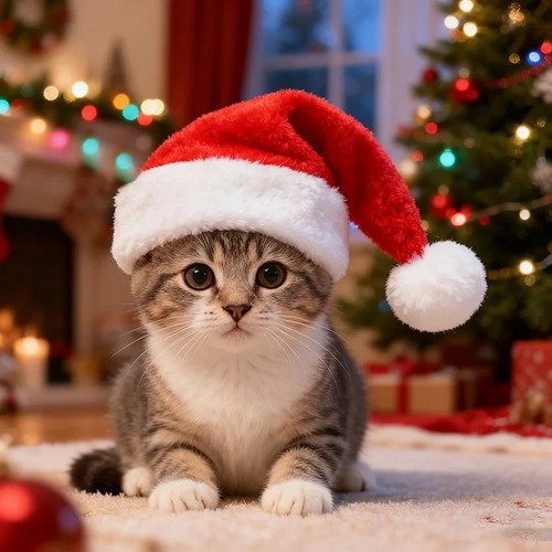 Pet dog cat christmas hat - cat,