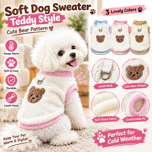 Pet dog cat fleece sweater - fleece,