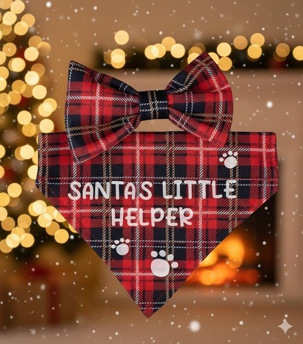 Christmas dog bandana bow - bow, tie
