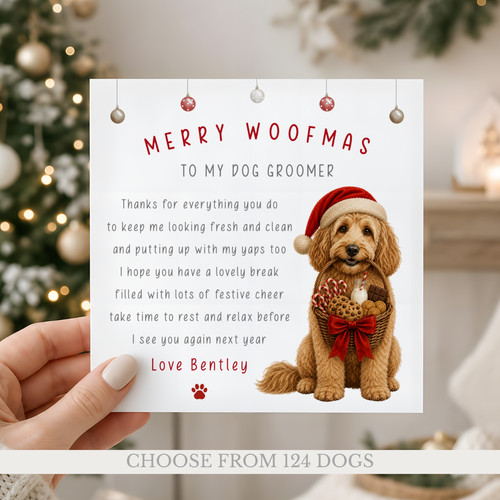 Dog groomer christmas - groomer, card