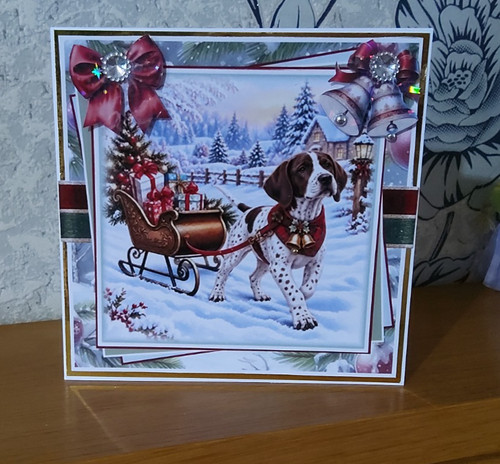 Hand made dog christmas - christmas, card
