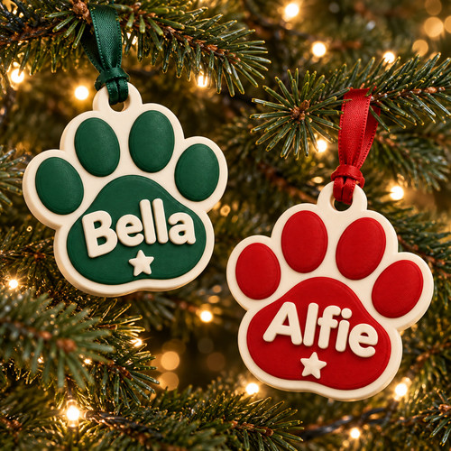Personalised pet paw - paw, christmas