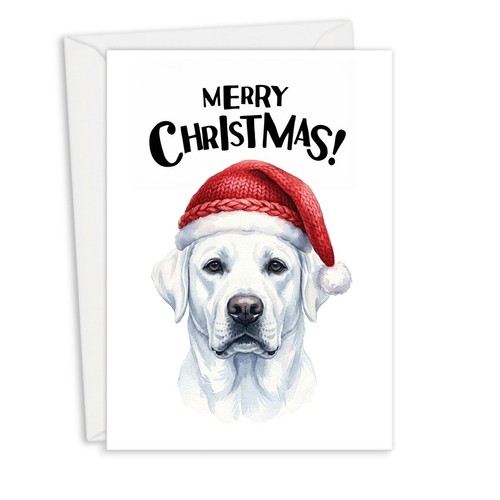 White labrador christmas card - white,