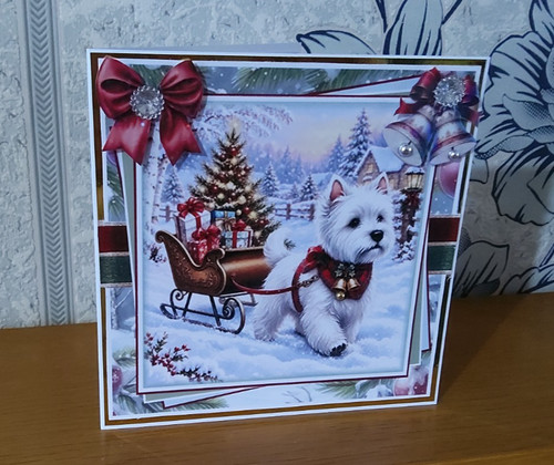 Hand made dog christmas card - dog,