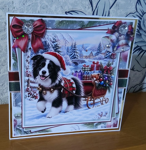 Hand made dog christmas card - christmas,