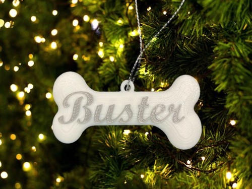 Personalised pet bone bauble - pet,