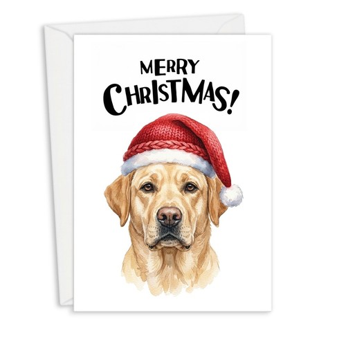 Yellow labrador christmas card - christmas,
