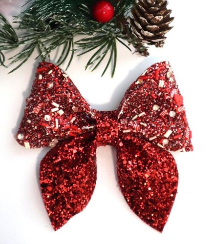 Dog christmas glitter bow - dog,
