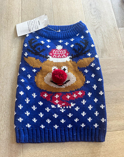 Christmas reindeer knitted dog - reindeer,