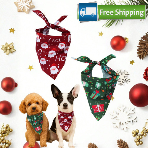 Christmas dog bandana - 2x, santa