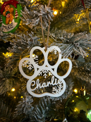 Personalised dog paw christmas - personalised,