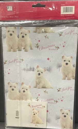 Westie dog christmas gift wrap - westie,