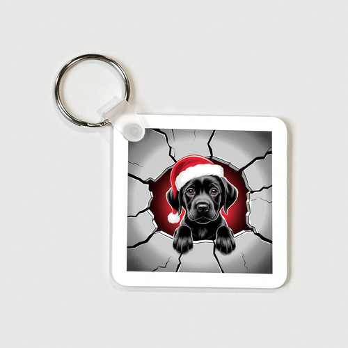 Christmas dog keyring santa - christmas,