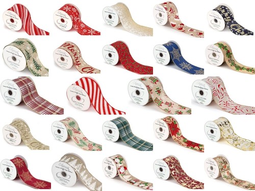 Christmas wired ribbon width - ribbon,