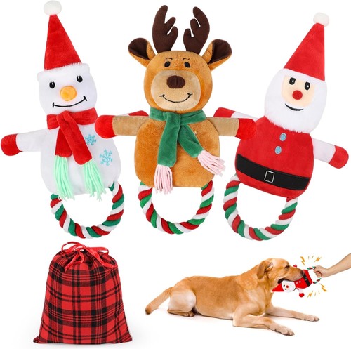 3pcs christmas plush - rope, dog