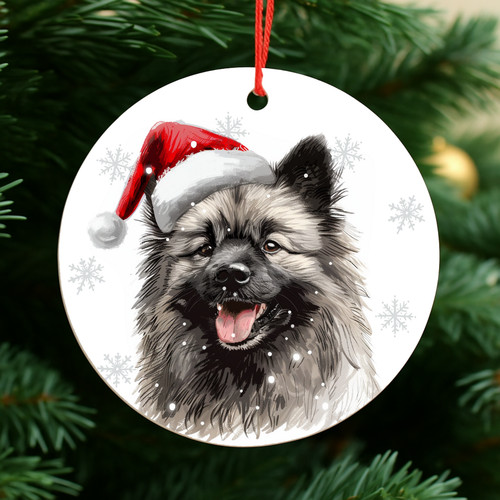 Keeshond dog christmas - dog,